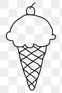 Hand drawn ice cream in a cone design element