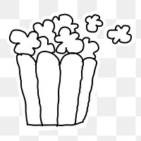 Popcorn doodle sticker sticker with a white border design element