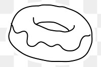 Glazed donut doodle sticker with a white border design element