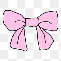 Hand drawn pink bow  design element