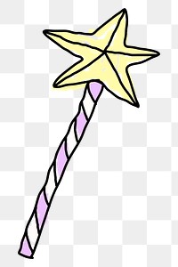 Hand drawn star fairy wand design element