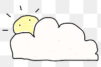 Hand drawn cloud and sun design element