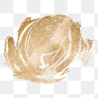 Shiny sparkle gold paint png sticker brush stroke