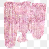 Pink glitter png sticker brush stroke