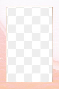 Golden rectangle frame on a pink background design element 