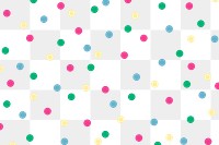 Colorful polka dot patterned background design element 