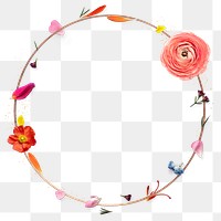 Fresh natural ranunculus frame design element