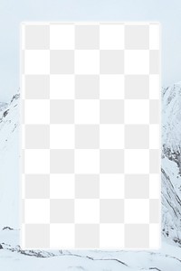 Snowy mountain frame png transparent background