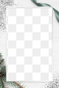 Png white wintery Christmas festive frame