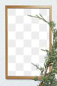 Spruce twig frame png transparent background