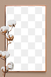 PNG cotton flower natural frame design