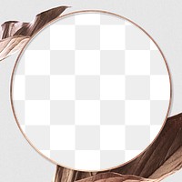 Round dried flower frame png in earth tone