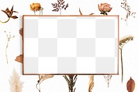 Dried flower frame png earth tone mood