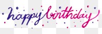 Cursive happy birthday oil paint typography design element