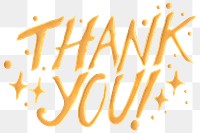 Yellow THANK YOU! oil paint typography design element