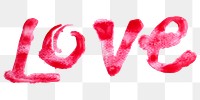 Red LOVE oil paint typography design element