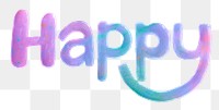 Happy acrylic typography word png