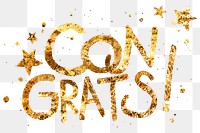 Shimmery Congrats! word png handwriting typography