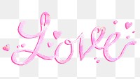 Cursive love word png typography
