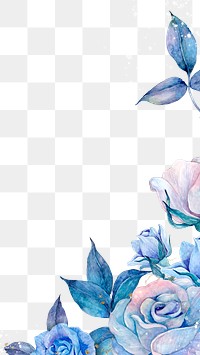 Watercolor flower border png illustration