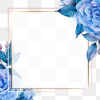 Watercolor flower frame png design