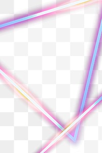 Triangular holographic neon frame png copy space