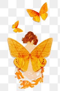 Nude woman png with butterfly wings 