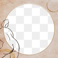 Vintage woman nude png frame border