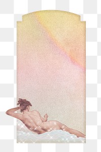 Vintage nude woman png frame design space