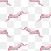 Nude woman pattern png background in pink