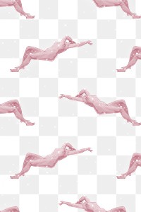 Nude woman pattern png background in pink