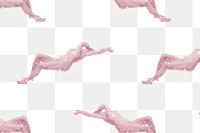 Nude woman pattern png background in pink