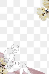 Woman with white flower png background