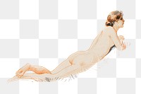 Reclining naked woman drawing png