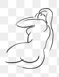 Nude female body reclining png