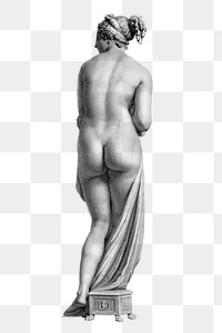 Back view nude woman sculpture png