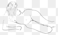PNG sketch reclining naked woman