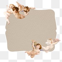 Vintage angel boy png frame border