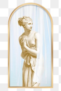 Vintage Venus statue psd in the window