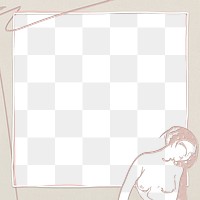 Png female nude illustration frame border