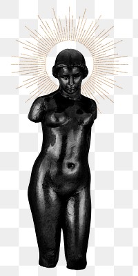 Female nude black sculpture png