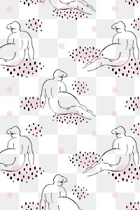 Png nude women sketch seamless background