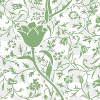 Vintage png green tulip flower seamless pattern background