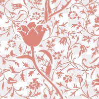 PNG ornamental pink tulip flower seamless pattern background