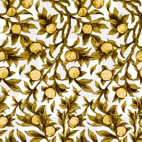 Decorative vintage png gold bough flower seamless pattern background