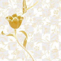Vintage png floral golden tulip background