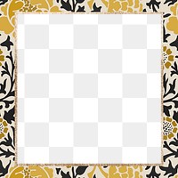 Decorative vintage floral png gold frame border pattern