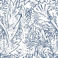 Png blue leaves pattern background