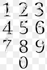 Png 123 number collection botanical | Premium PNG - rawpixel