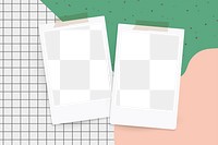 Png instant photo frames on abstract background